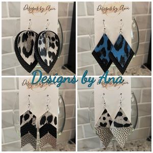 Cheetah print faux leather earrings!